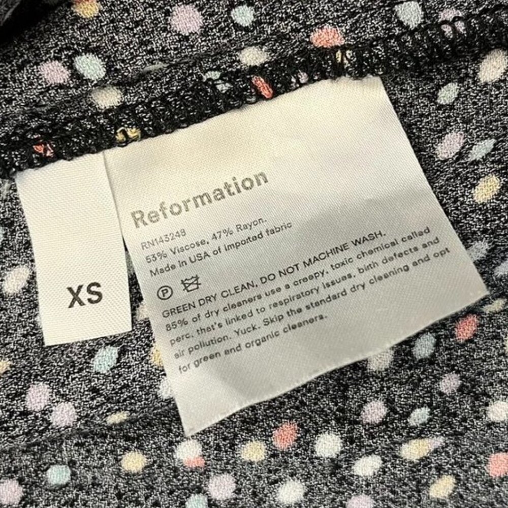 Reformation Black Polka Dot Wrap Dress XS - Picture 7 of 10